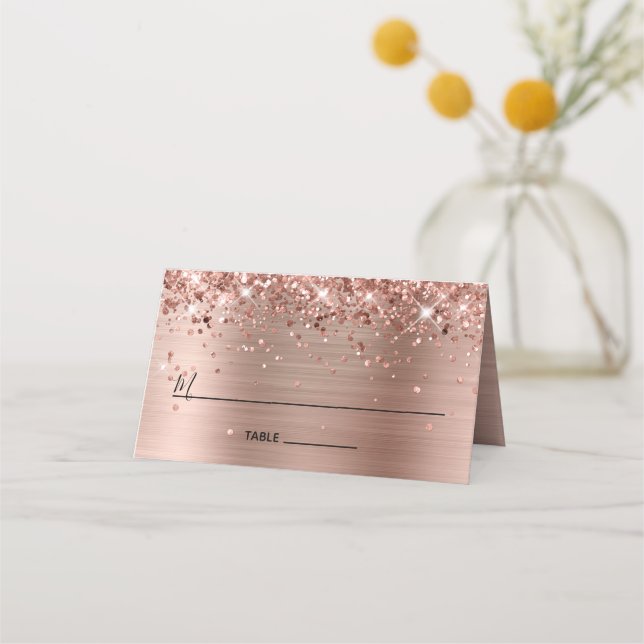 Carte De Placement Glitterie Rose Gold Foil Lined (Devant)