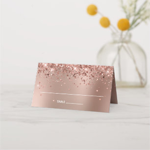 Carte De Placement Glitterie Rose Gold Glam Gradient