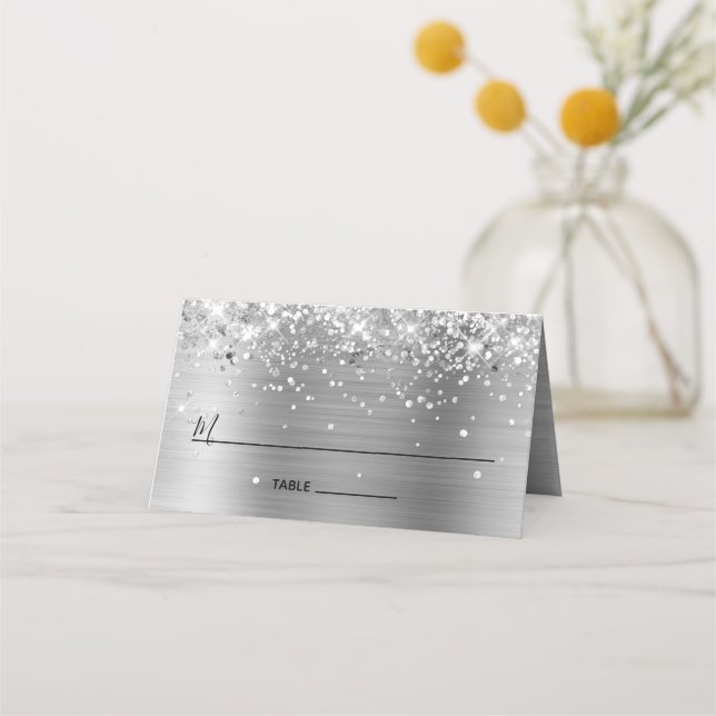 Carte De Placement Glitterie Silver Foil Linked (Devant)