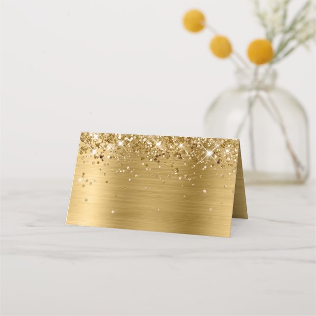 Carte De Placement Glittery Gold Foil Blu (Devant)