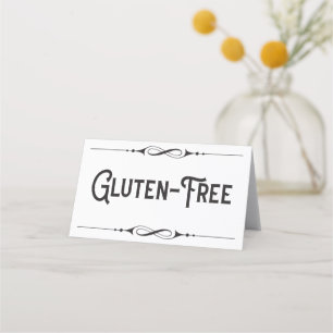 Carte De Placement Gluten Free simple et élégant marqueur de table
