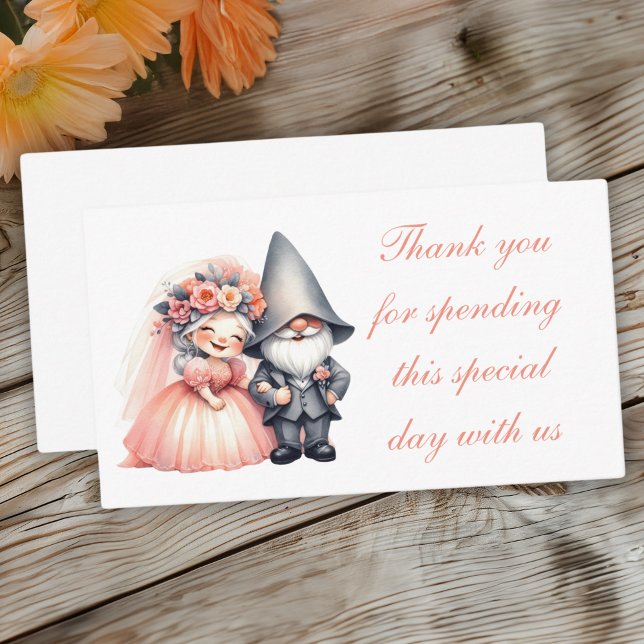 Carte De Placement Gnome Whimsical Orange Garden Wedding (Créateur téléchargé)