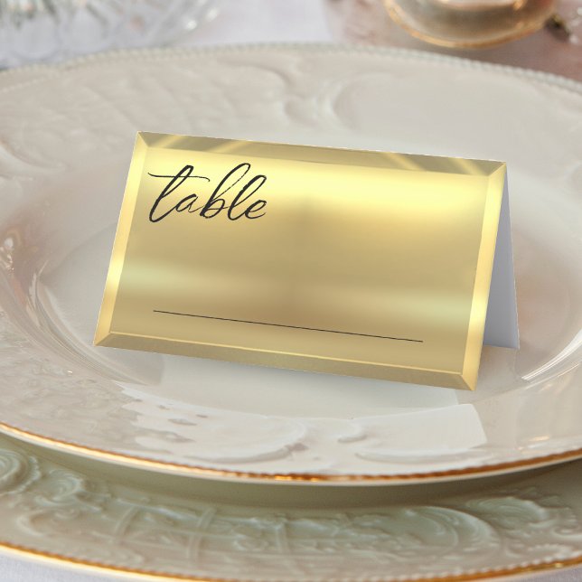 Carte De Placement Gold Bar Mariage élégant (Gold Bar Elegant Wedding Place Card)