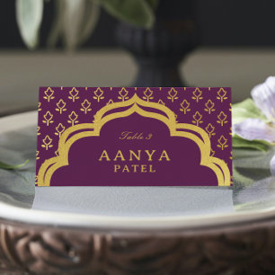 Carte De Placement Gold Flower et Mundap Arch Mariage Nom de l'escort