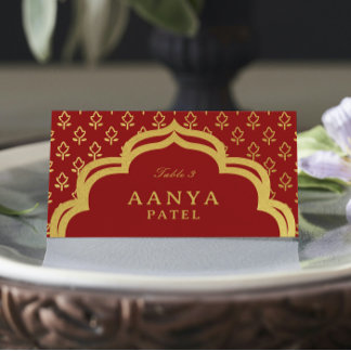 Carte De Placement Gold Flower et Mundap Arch Mariage Nom de l'escort