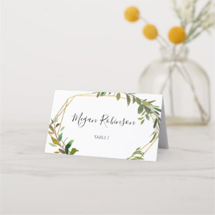 Carte De Placement Gold Geometrics Mariage Tente Place Card