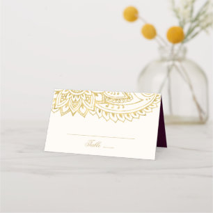 Carte De Placement Gold Indian Paisley Mariage