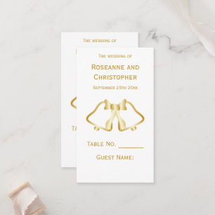Carte De Placement Gold Mariage Place Set Bells Ribbon