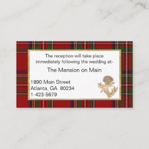 Carte De Placement Gold Thistle Royal Stewart Réception de mariage