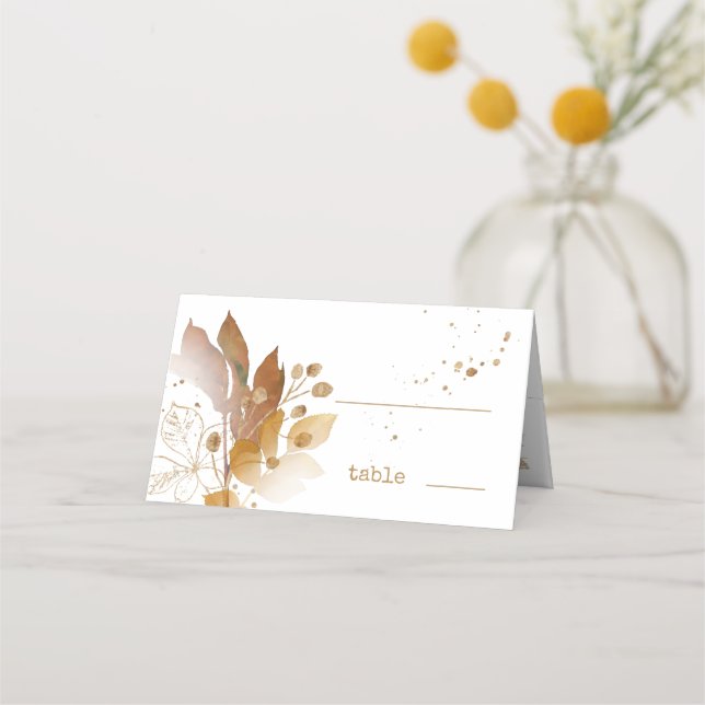 Carte De Placement Golden Automne Splash Mariage ID655 (Devant)