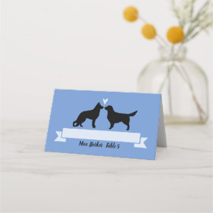 Carte De Placement Golden Retriever et German Shepherd Mariage