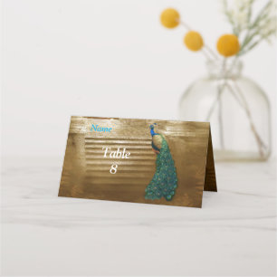 Carte De Placement Golden Royal Peacock Temple Mariage Dreams