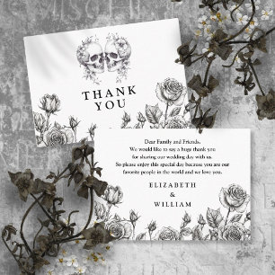 Carte De Placement Gothique Floral Skuls Mariage Merci