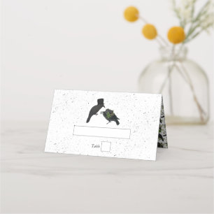 Carte De Placement Gothique Halloween noir Rose Corbeaux Mariage