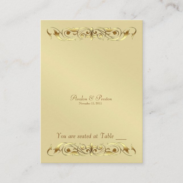 Carte De Placement Grand Duchess Gold Metal Soll Table Placecard (Devant)