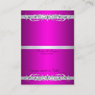 Carte De Placement Grand Duchess Pink Scroll Table pliante Plaque