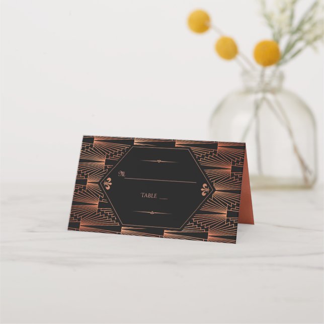 Carte De Placement Grand Mariage Art Déco Gatsby des années 20 (Devant)