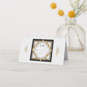 Carte De Placement Grand Mariage Gatsby Gold White Art Déco