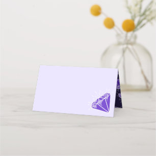 Carte De Placement Graphique en pierre à gemmes violet mariage