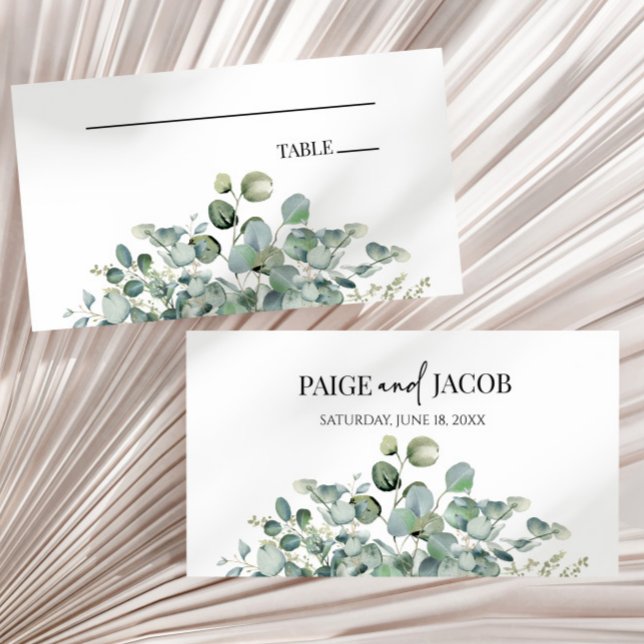 Carte De Placement Green Eucalyptus Leaf Jardin botanique Mariage (Créateur téléchargé)