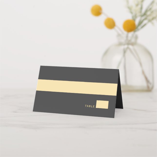 Carte De Placement Gris Rustique Gold Cercle Frame Ampersand Mariage (Devant)