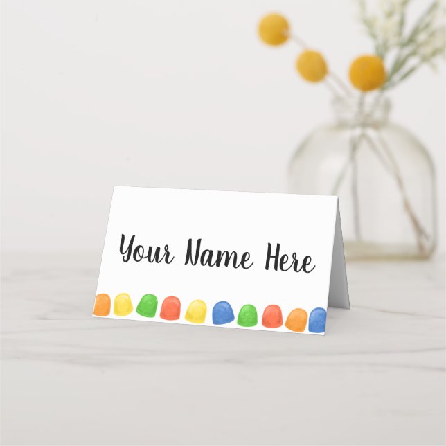 Carte De Placement Gumdrop, bonbons multicolores vacances (Devant)