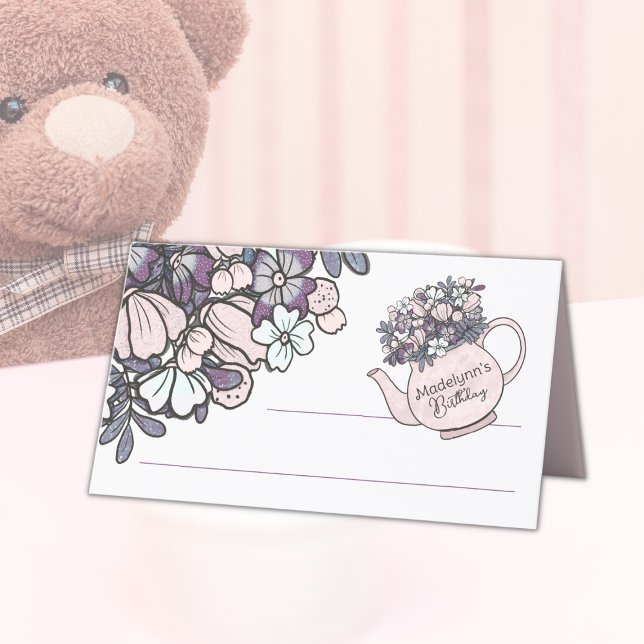Carte De Placement Habille Tea Party Filles Anniversaire (Créateur téléchargé)