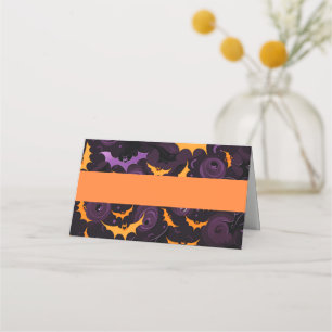 Carte De Placement Halloween Bats Nom de la carte