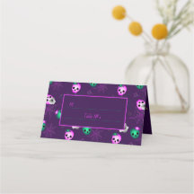 Halloween Neon rose et vert crâne brillant Pla