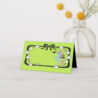 Carte De Placement Halloween Unicorn Greeting Bat Green Place Card