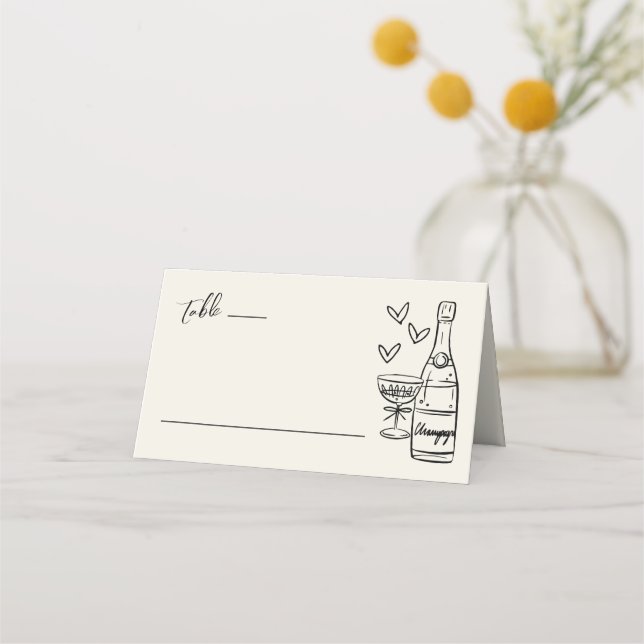 Carte De Placement Hand Drawn Whimsical Wedding (Devant)