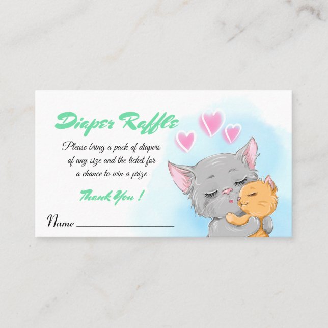 Carte De Placement Happy mignonne Baby shower chaton bleu Baby Diaper (Devant)