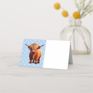 Carte De Placement Highland Cow Rose