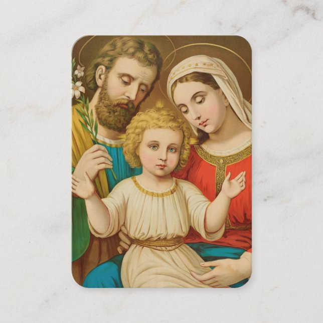 Carte De Placement Holy Family Prayer Card with Family Blessing (Devant)