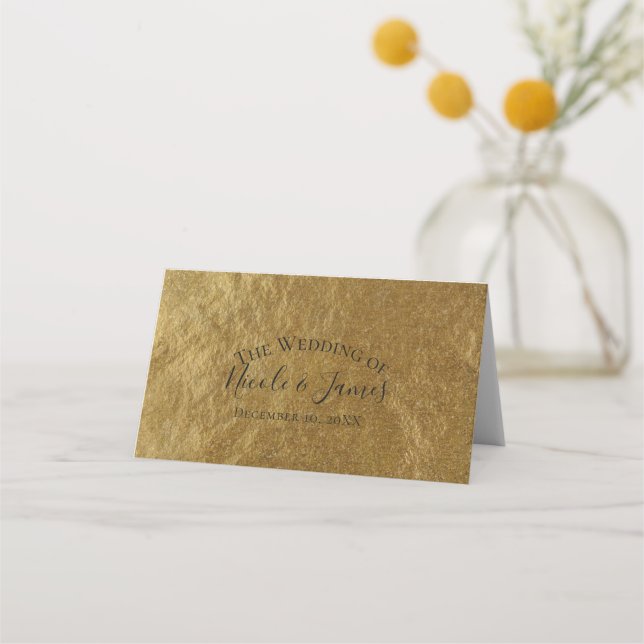 Carte De Placement Huile de feuille d'or look moderne élégante table  (Devant)