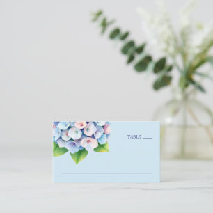 Carte De Placement Hydrangea Sérénité Bleue Aquarelle