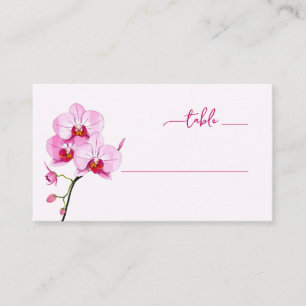 Carte De Placement Illustration florale d'orchidée rose élégante