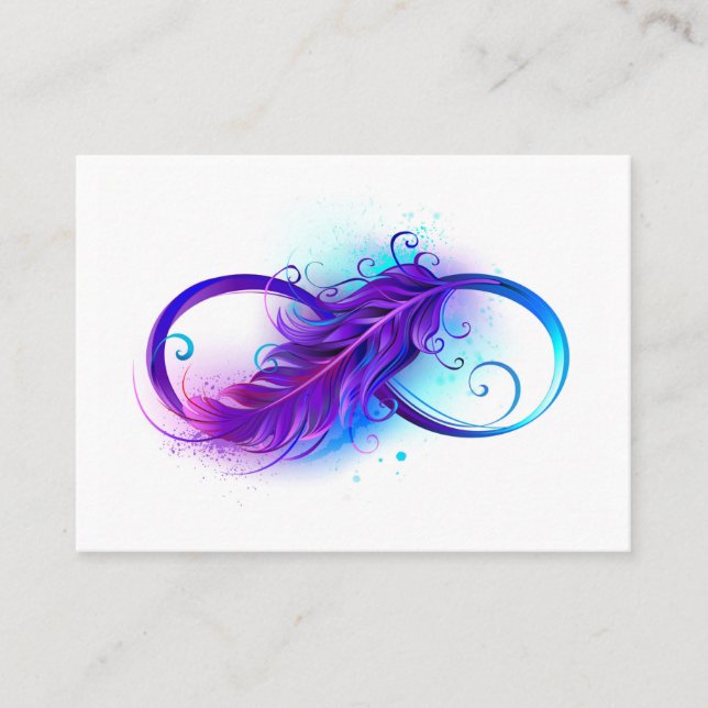 Carte De Placement Infinity with purple feather (Devant)