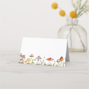 Carte De Placement Insectes et champignons Baby shower de bois