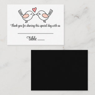 Carte De Placement Inséparable Black White Lovebirds Mariage Escort
