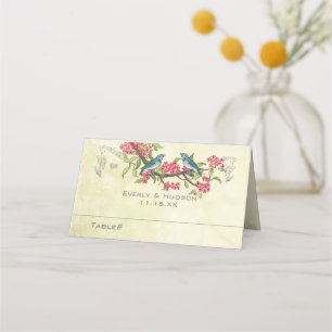 Carte De Placement Inséparable vintage rose rouge Turquoise bleu vert