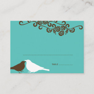 Carte De Placement Inséparables de jardin turquoise mariage escorte c