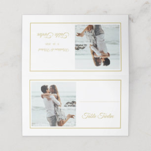 Carte De Placement Invités Elegant Photo Gold Mariage Numéro de table