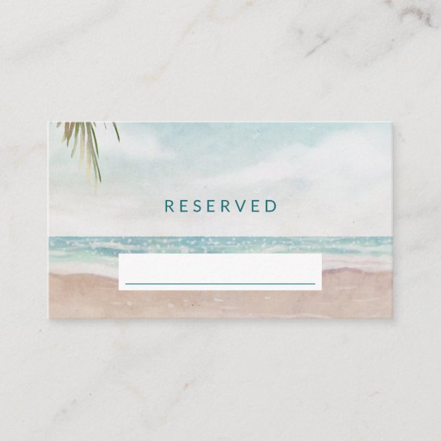 Carte De Placement Island Breeze Sandy Beach Réservé Mariage (Devant)