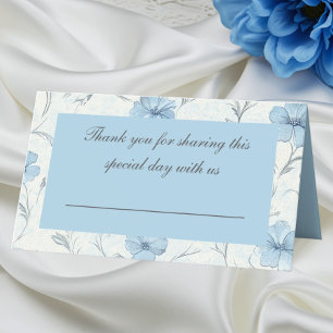 Carte De Placement Jardin de campagne bleu floral élégant mariage