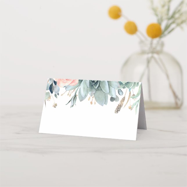 Carte De Placement Jardin verdoyant et or élégant Mariage (Devant)