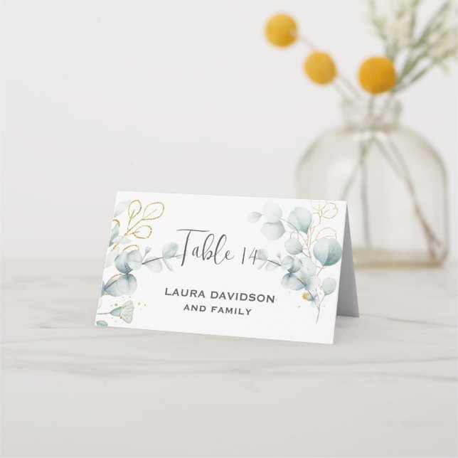 Carte De Placement Jardin vert à fleurs d'eucalyptus (Dos)