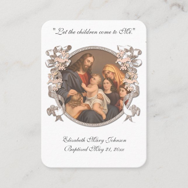 Carte De Placement Jésus Baptême Souvenir de la conservation religieu (Devant)