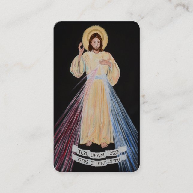Carte De Placement Jésus Miséricorde divine Prière religieuse catholi (Devant)