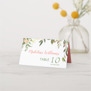 Carte De Placement Joli Boho Creme Rose Mariage